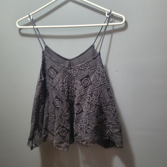 American Eagle Cropped Grey Tank Top XS - Picture 1 of 6